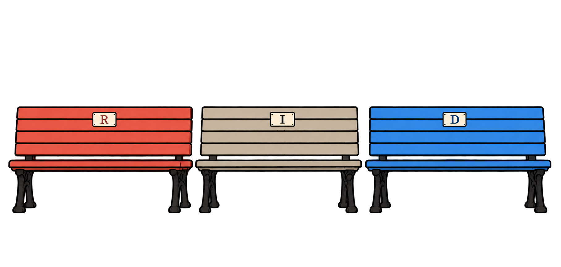 Empty Republican, Independent and Democratic benches from left to right.